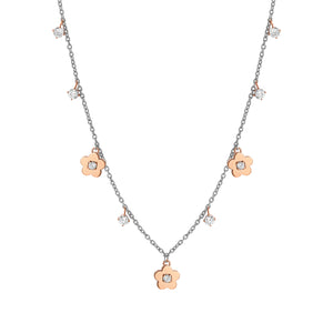 MYSOPHIE NECKLACE 029906/059 ROSE GOLD FLOWER CZ PENDANTS