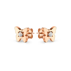 MYSOPHIE EARRINGS 029907/010 ROSE GOLD BUTTERFLY CZ STUDS