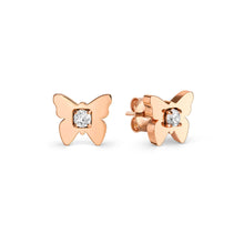 Load image into Gallery viewer, MYSOPHIE EARRINGS 029907/010 ROSE GOLD BUTTERFLY CZ STUDS
