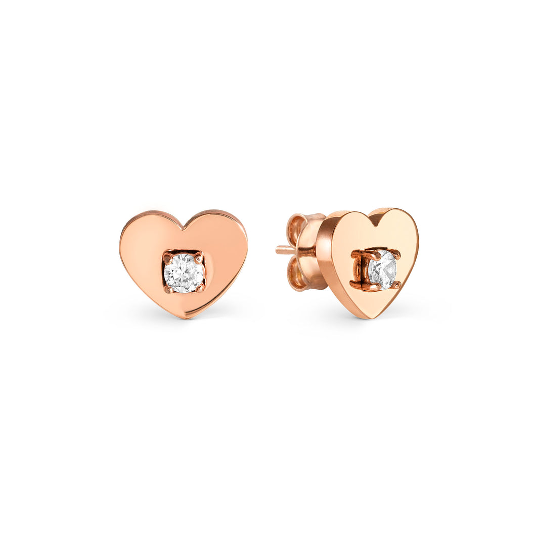 MYSOPHIE EARRINGS 029907/022 ROSE GOLD HEART CZ STUDS