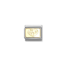 Load image into Gallery viewer, COMPOSABLE CLASSIC LINK 030121/57 HEARTS PLAQUE IN GOLD
