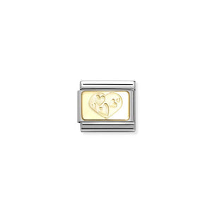 COMPOSABLE CLASSIC LINK 030121/57 HEARTS PLAQUE IN GOLD