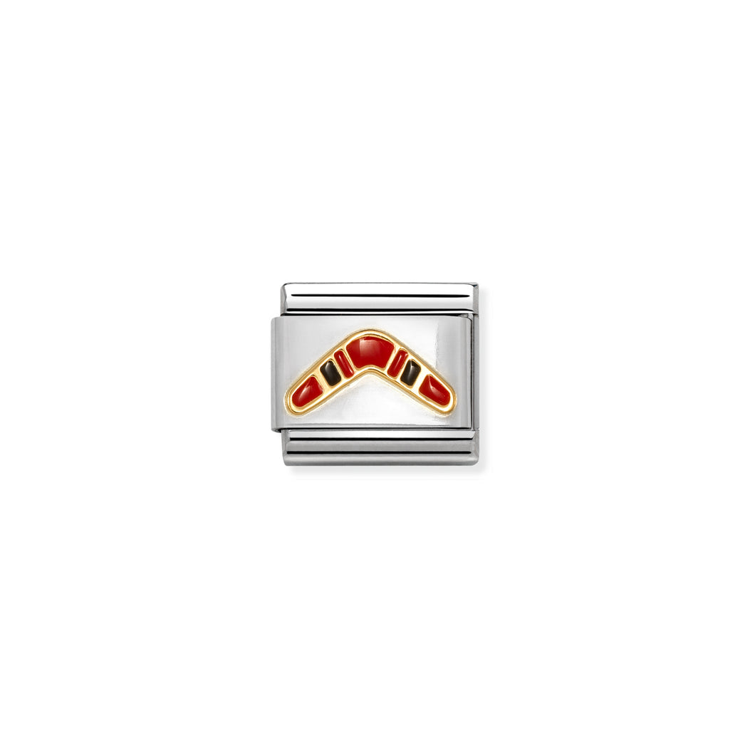COMPOSABLE CLASSIC LINK 030203/51 BOOMERANG IN 18K GOLD & ENAMEL