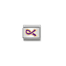 Load image into Gallery viewer, COMPOSABLE CLASSIC LINK 030208/55 PURPLE RIBBON IN GOLD
