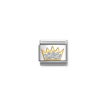 Load image into Gallery viewer, COMPOSABLE CLASSIC LINK 030220/21 CROWN IN 18K GOLD &amp; SILVER GLITTER ENAMEL
