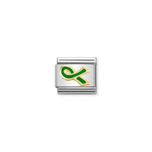 Load image into Gallery viewer, COMPOSABLE CLASSIC LINK 030242/47 GREEN RIBBON IN GOLD
