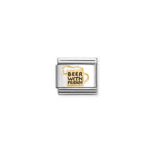 Load image into Gallery viewer, COMPOSABLE CLASSIC LINK 030272/87 BEER WITH FRIENDS IN 18K GOLD AND ENAMEL
