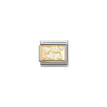 Load image into Gallery viewer, COMPOSABLE CLASSIC LINK 030284/70 WHITE ENAMEL HEARTS IN 18K GOLD
