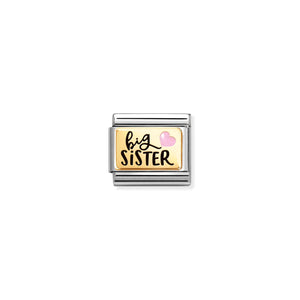 COMPOSABLE CLASSIC LINK 030289/05 BIG SISTER IN 18K GOLD AND ENAMEL