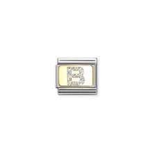 Load image into Gallery viewer, COMPOSABLE CLASSIC LINK 030291/02 SILVER LETTER B IN 18K GOLD &amp; GLITTER ENAMEL
