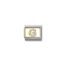 Load image into Gallery viewer, COMPOSABLE CLASSIC LINK 030291/07 SILVER LETTER G IN 18K GOLD &amp; GLITTER ENAMEL
