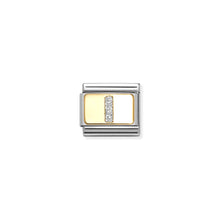 Load image into Gallery viewer, COMPOSABLE CLASSIC LINK 030291/09 SILVER LETTER I IN 18K GOLD &amp; GLITTER ENAMEL

