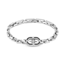 Load image into Gallery viewer, MANVISION CHAIN BRACELET 133013/014 WIND ROSE BLACK CZ
