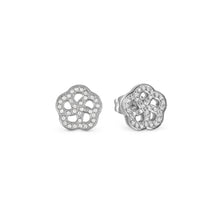 Load image into Gallery viewer, SOFFIO D&#39;AMORE EARRINGS 134002/059 FLOWER WITH CZ
