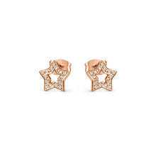 Load image into Gallery viewer, SOFFIO D&#39;AMORE EARRINGS 134005/023 ROSE GOLD STAR WITH CZ
