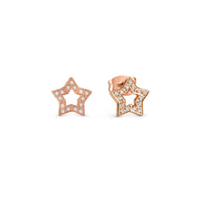 Load image into Gallery viewer, SOFFIO D&#39;AMORE EARRINGS 134005/023 ROSE GOLD STAR WITH CZ
