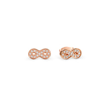 Load image into Gallery viewer, SOFFIO D&#39;AMORE EARRINGS 134005/024 ROSE GOLD INFINITY WITH CZ
