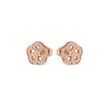 Load image into Gallery viewer, SOFFIO D&#39;AMORE EARRINGS 134005/059 ROSE GOLD FLOWER WITH CZ
