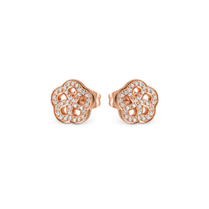 SOFFIO D'AMORE EARRINGS 134005/059 ROSE GOLD FLOWER WITH CZ