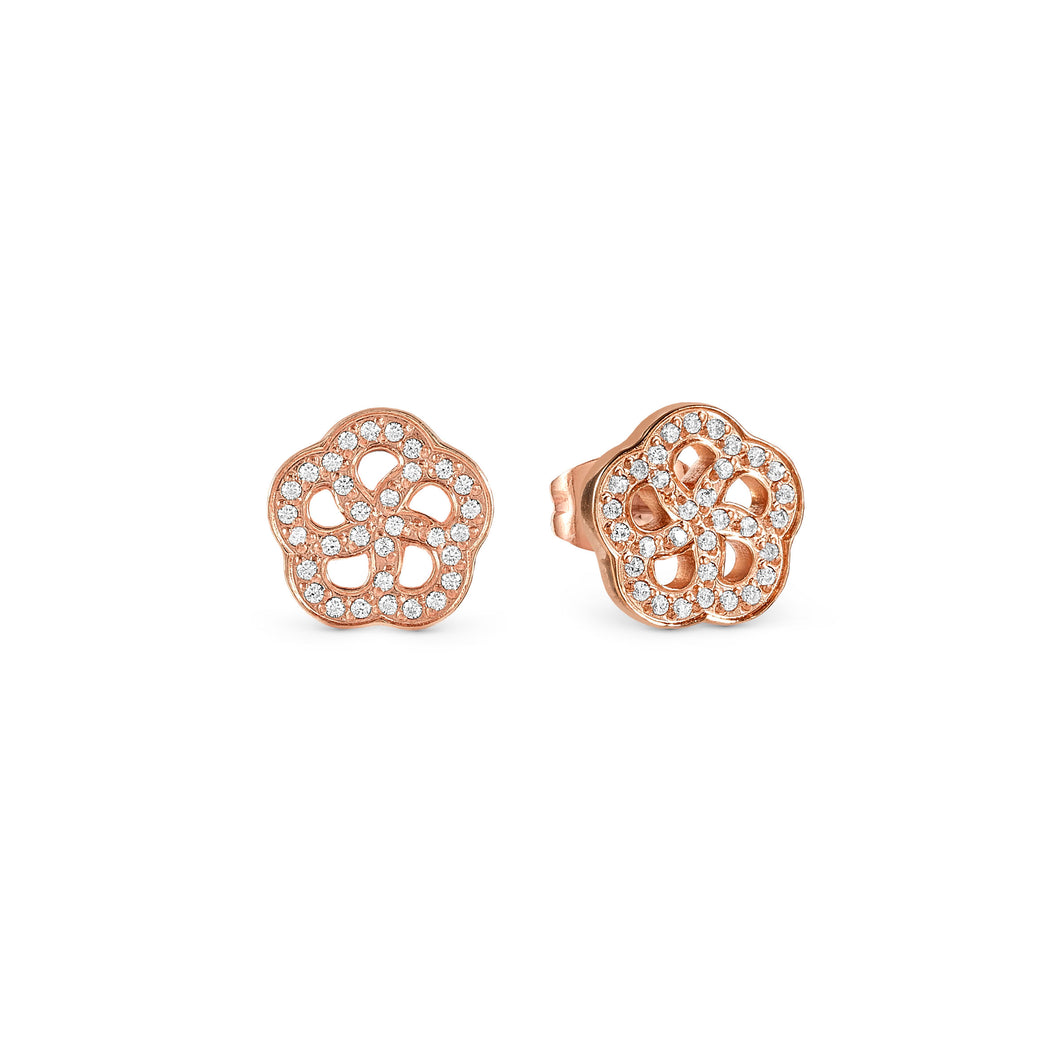 SOFFIO D'AMORE EARRINGS 134005/059 ROSE GOLD FLOWER WITH CZ