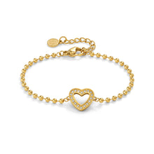 Load image into Gallery viewer, SOFFIO D&#39;AMORE BRACELET 134006/022 GOLD HEART WITH CZ
