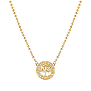 SOFFIO D'AMORE NECKLACE 134007/017 GOLD CZ TREE OF LIFE PENDANT