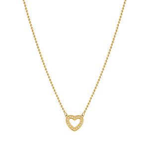 SOFFIO D'AMORE NECKLACE 134007/022 GOLD CZ HEART PENDANT