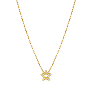 SOFFIO D'AMORE NECKLACE 134007/023 GOLD CZ STAR PENDANT