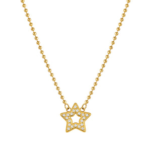 SOFFIO D'AMORE NECKLACE 134007/023 GOLD CZ STAR PENDANT