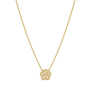 SOFFIO D'AMORE NECKLACE 134007/059 GOLD CZ FLOWER PENDANT