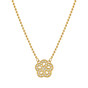 SOFFIO D'AMORE NECKLACE 134007/059 GOLD CZ FLOWER PENDANT