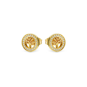 SOFFIO D'AMORE EARRINGS 134008/017 GOLD TREE OF LIFE WITH CZ