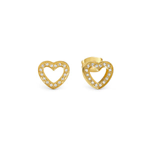 SOFFIO D'AMORE EARRINGS 134008/022 GOLD HEART WITH CZ