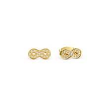 Load image into Gallery viewer, SOFFIO D&#39;AMORE EARRINGS 134008/024 GOLD INFINITY WITH CZ
