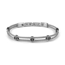 Load image into Gallery viewer, #SEALOVER BRACELET 135000/002 STAINLESS STEEL WITH ANCHORS &amp; BLACK DETAILS
