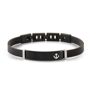 #SEALOVER BRACELET 135004/002 BLACK MILANO MESH STRAP & ANCHOR DETAIL