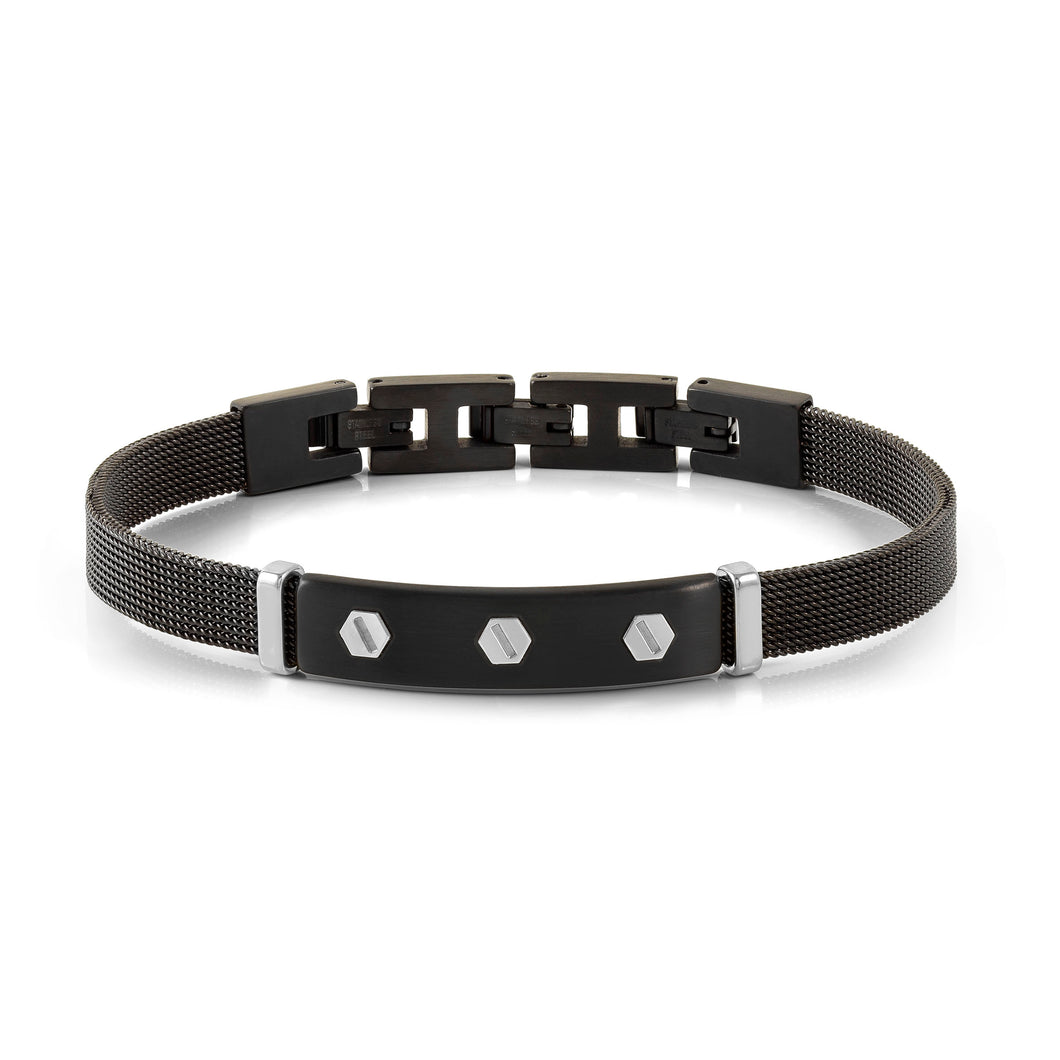 #SEALOVER BRACELET 135004/032 BLACK MILANO MESH STRAP & SCREW DETAIL