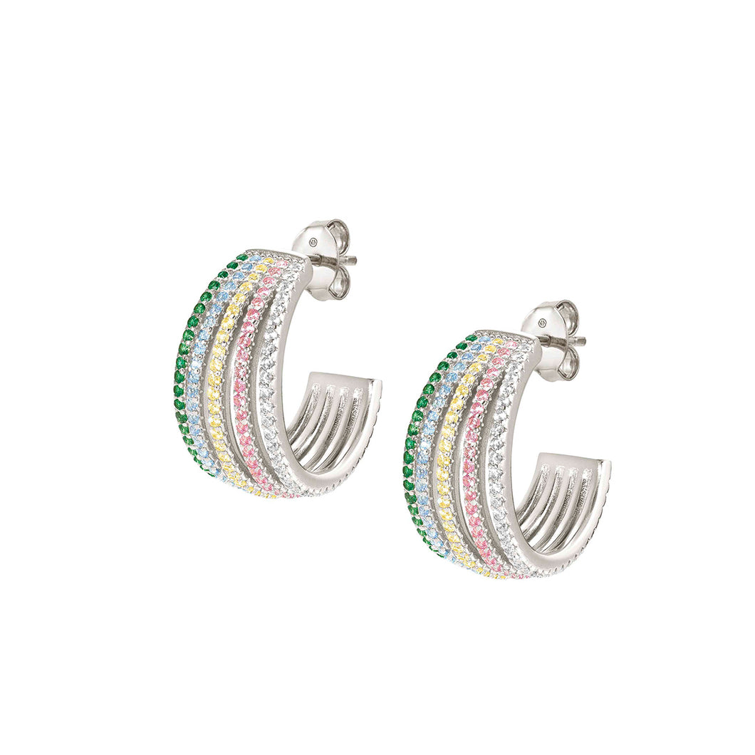 LOVELIGHT EARRINGS 149708/023 SILVER STUDS WITH RAINBOW CZ