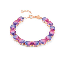 Load image into Gallery viewer, SYMBIOSI BRACELET 240802/030 ROSE GOLD WITH PURPLE AND PINK TWO-TONE STONES
