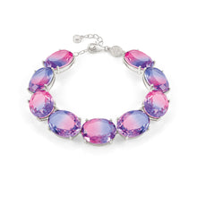 Load image into Gallery viewer, SYMBIOSI BRACELET 240803/028 SILVER WITH LARGE PURPLE AND PINK TWO-TONE STONES
