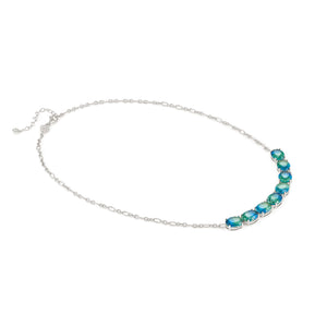SYMBIOSI NECKLACE 240804/025 SILVER WITH BLUE AND GREEN TWO-TONE STONES