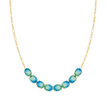 Load image into Gallery viewer, SYMBIOSI NECKLACE 240804/026 GOLD WITH BLUE AND GREEN TWO-TONE STONES
