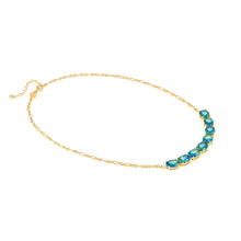 Load image into Gallery viewer, SYMBIOSI NECKLACE 240804/026 GOLD WITH BLUE AND GREEN TWO-TONE STONES
