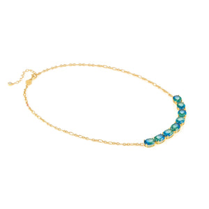 SYMBIOSI NECKLACE 240804/026 GOLD WITH BLUE AND GREEN TWO-TONE STONES