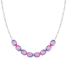Load image into Gallery viewer, SYMBIOSI NECKLACE 240804/028 SILVER WITH PINK AND PURPLE TWO-TONE STONES
