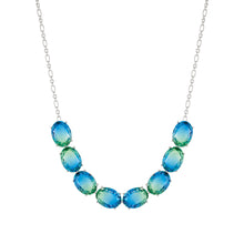 Load image into Gallery viewer, SYMBIOSI NECKLACE 240805/025 SILVER WITH LARGE BLUE AND GREEN TWO-TONE STONES
