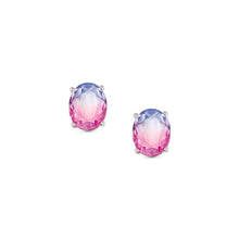 Load image into Gallery viewer, SYMBIOSI EARRINGS 240806/028 SILVER WITH PINK AND PURPLE TWO-TONE STONES
