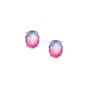 SYMBIOSI EARRINGS 240806/030 ROSE GOLD WITH PINK AND PURPLE TWO-TONE STONES