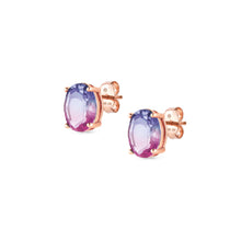 Load image into Gallery viewer, SYMBIOSI EARRINGS 240806/030 ROSE GOLD WITH PINK AND PURPLE TWO-TONE STONES
