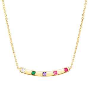 CARISMATICA NECKLACE 240910/005 GOLD BAR WITH COLOURFUL CZ